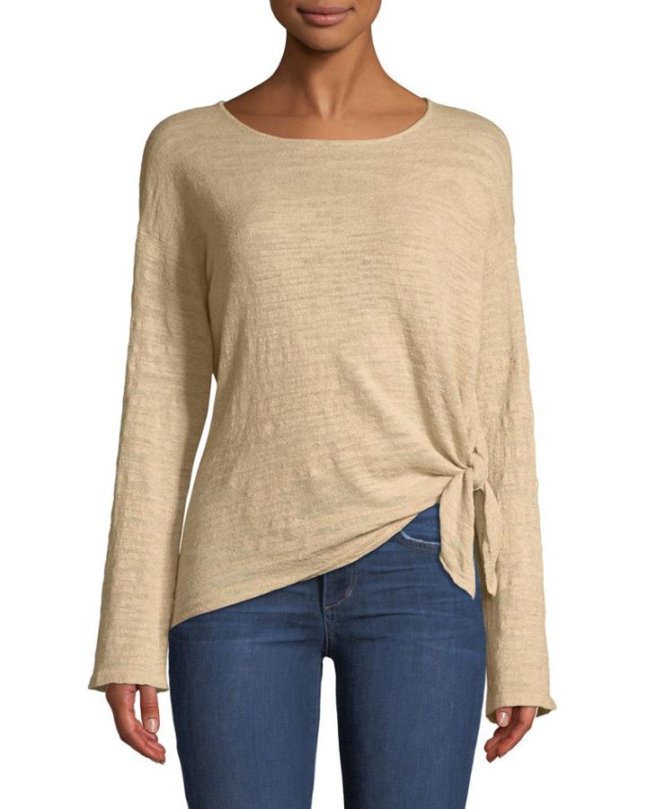 Knotted-hem Lightweight Pullover