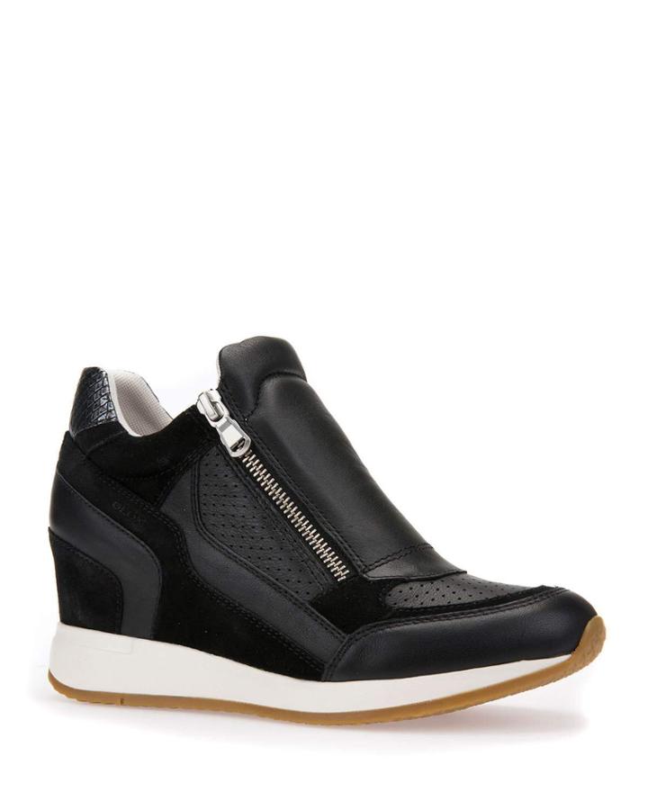 Leather Side-zip Wedge