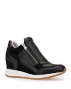 Leather Side-zip Wedge