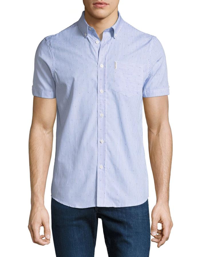 Men's Bengal-striped Short-sleeve