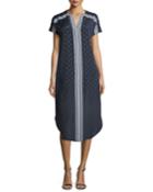Dot-print Crepe De Chine Shirttail Dress