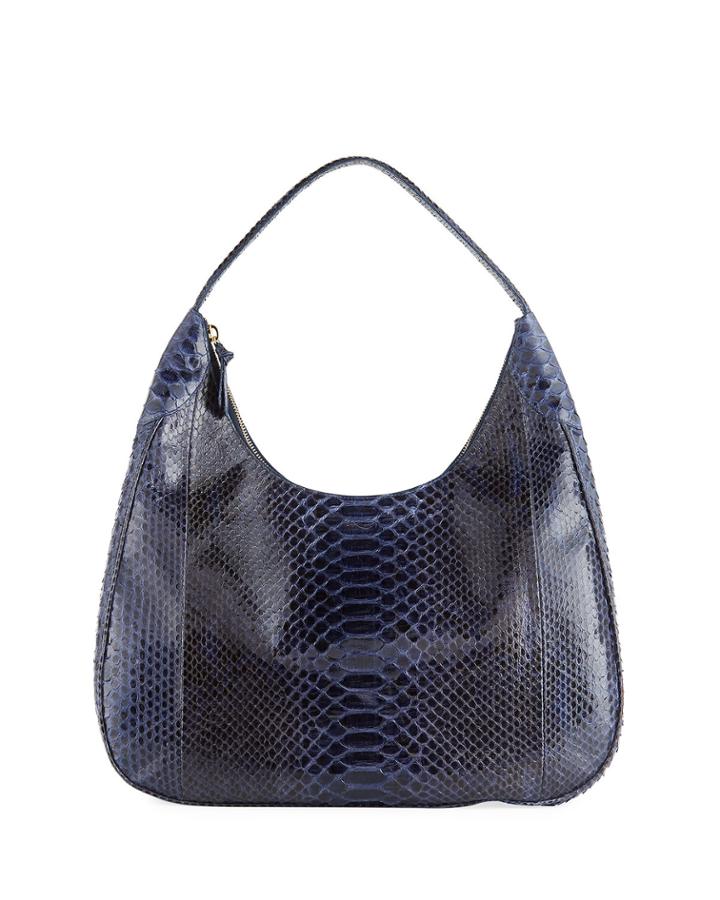 Python Shoulder Hobo Bag