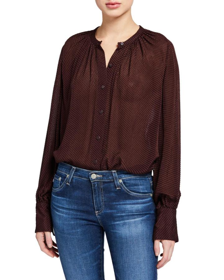 Corbette Button-down Long-sleeve Blouse