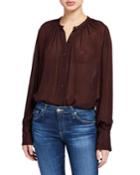 Corbette Button-down Long-sleeve Blouse