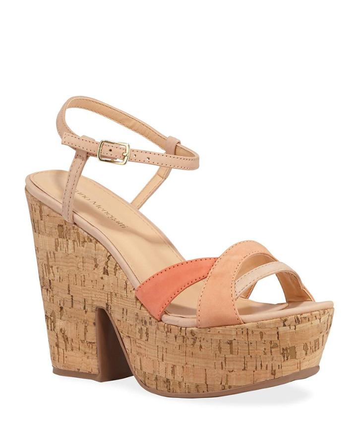 Margo Colorblock Suede Platform Wedge