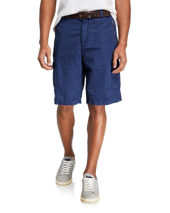 Linen-blend Traditional-fit Cargo