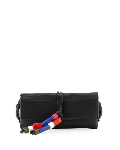 Ace Bead-tassle Crossbody Clutch Bag