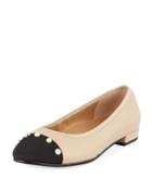 Unelma Cap-toe Ballet Flats, Beige