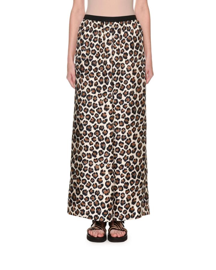 Leopard-print Full-leg Pants