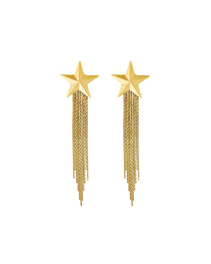 Star Fringe Chandelier Earrings