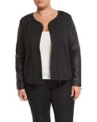 Harley Laser-cut Faux-leather Jacket, Black,