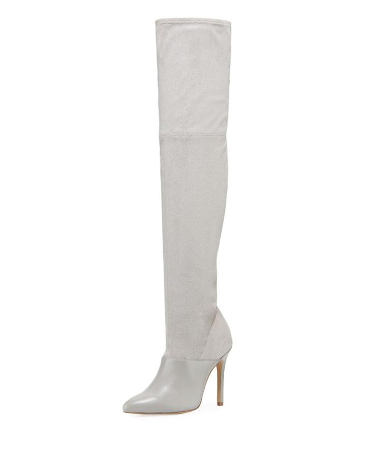 Donny Suede & Leather Over-the-knee Boots