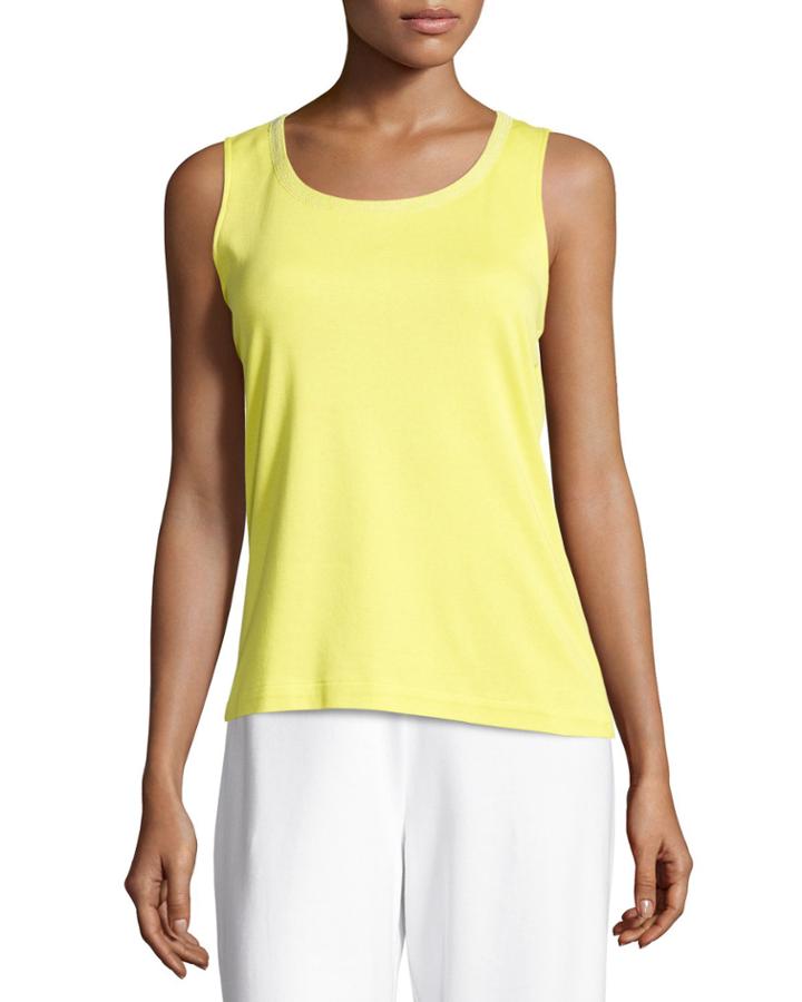 Scoop-neck Cotton Interlock Tunic/tank