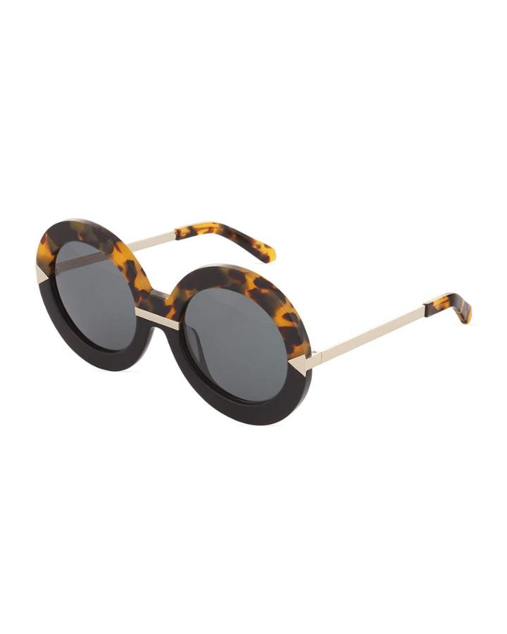 Hollywood Pool Round Contrast Havana Acetate/metal