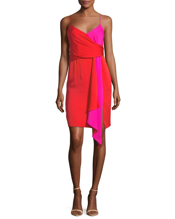 Cindy Two-tone Stretch-silk Dress