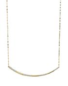14k Gold Expose Link Necklace With Diamond Bar Pendant