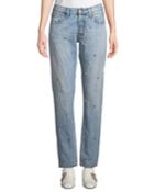 El Camino Tapered Boyfriend Jeans With Pearl Details