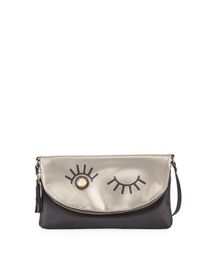 Winky Two-tone Shoulder Clutch Bag
