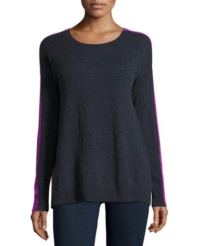 Reversible Cashmere Sweater, Calvary/jam