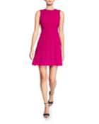 Seamed Crewneck Fit-and-flare Dress