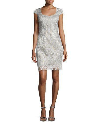 Sweetheart-neck Lace Cocktail Dress,