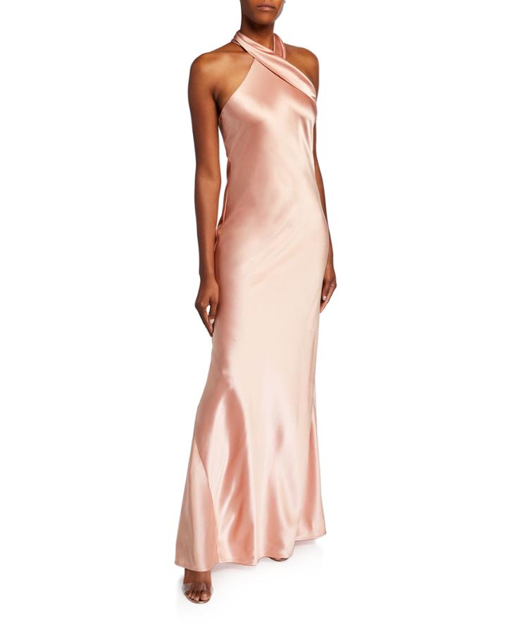 Pandora Tie-neck Halter Gown