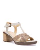 T-strap Leather Block-heel