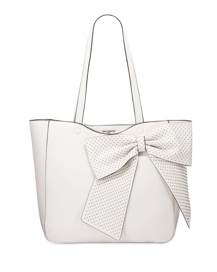 Canelle Bow-embellished Shoulder Tote Bag