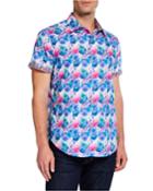 Men's Classic-fit Bashan Watercolor Short-sleeve Cotton