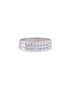 18k White Gold 3-row Diamond Ring,