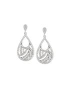 Woven Pave Cz Crystal Pear Drop Earrings