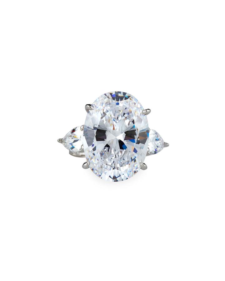 Oval & Pear-cut Cz Crystal Ring,