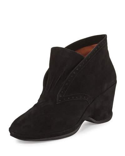Oden Suede Wedge Bootie, Black