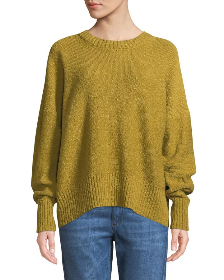 Slim-sleeve Round-neck