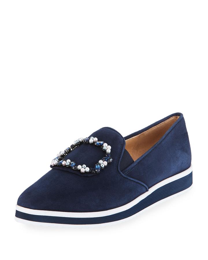 Kalana Embellished Velvet Slip-on