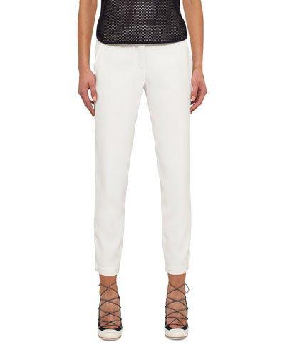 Spa Crepe Ankle Pants, Cream