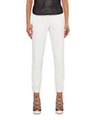 Spa Crepe Ankle Pants, Cream