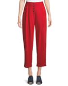 Russel Cropped Button-fly Crepe Pants