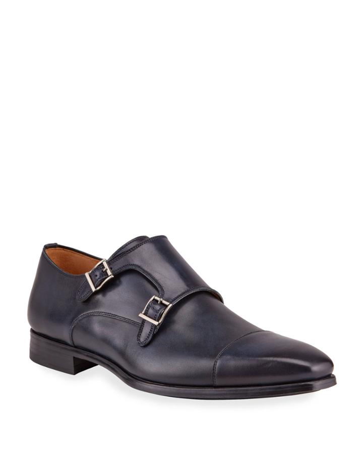 Men's Cap-toe Leather Double-monk