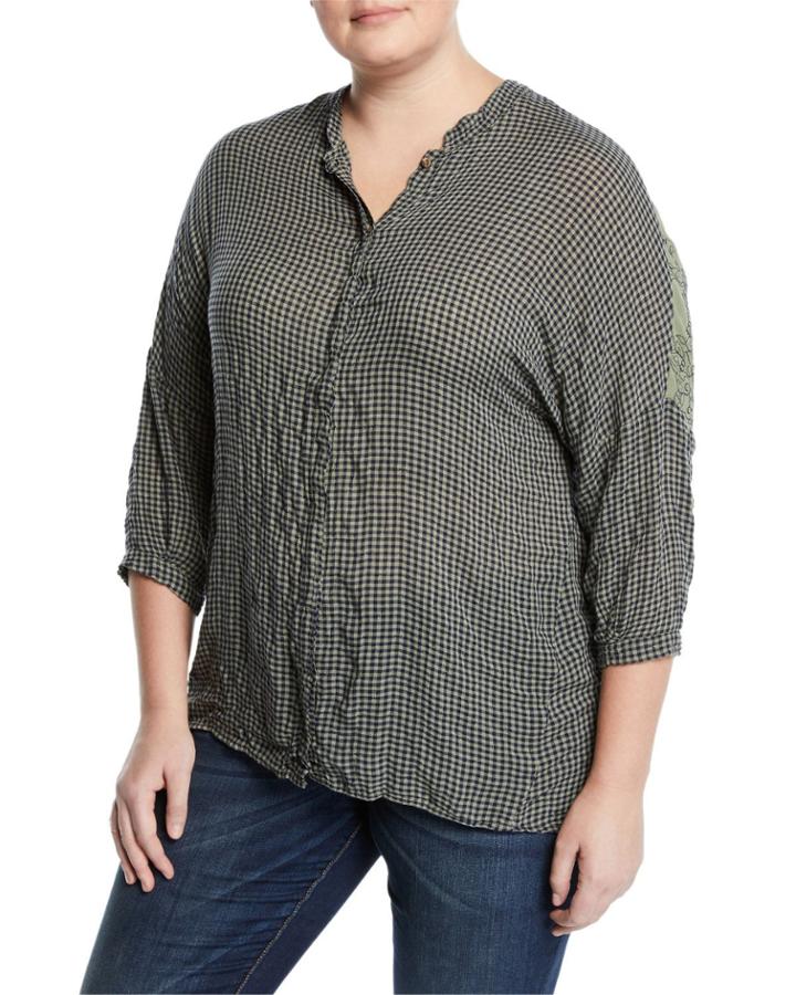 Cosmina Ruffle-back Button-front Blouse,