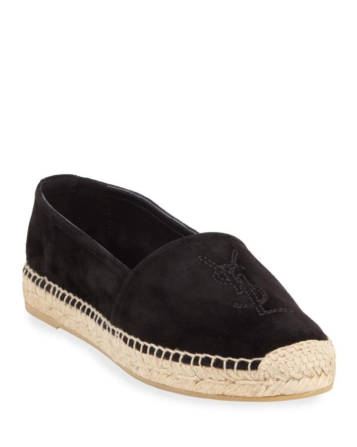 Ysl Suede Monogram Espadrilles