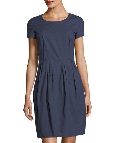 Gina Short-sleeve Pleated Dress