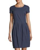 Gina Short-sleeve Pleated Dress