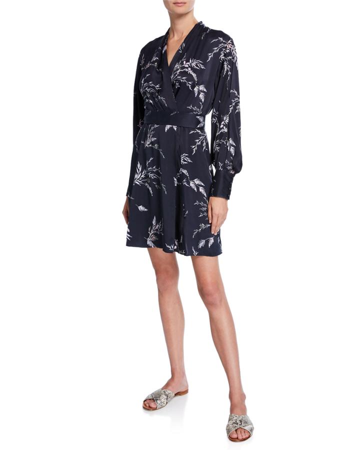 Fanetta Surplice-neck Long-sleeve Dress
