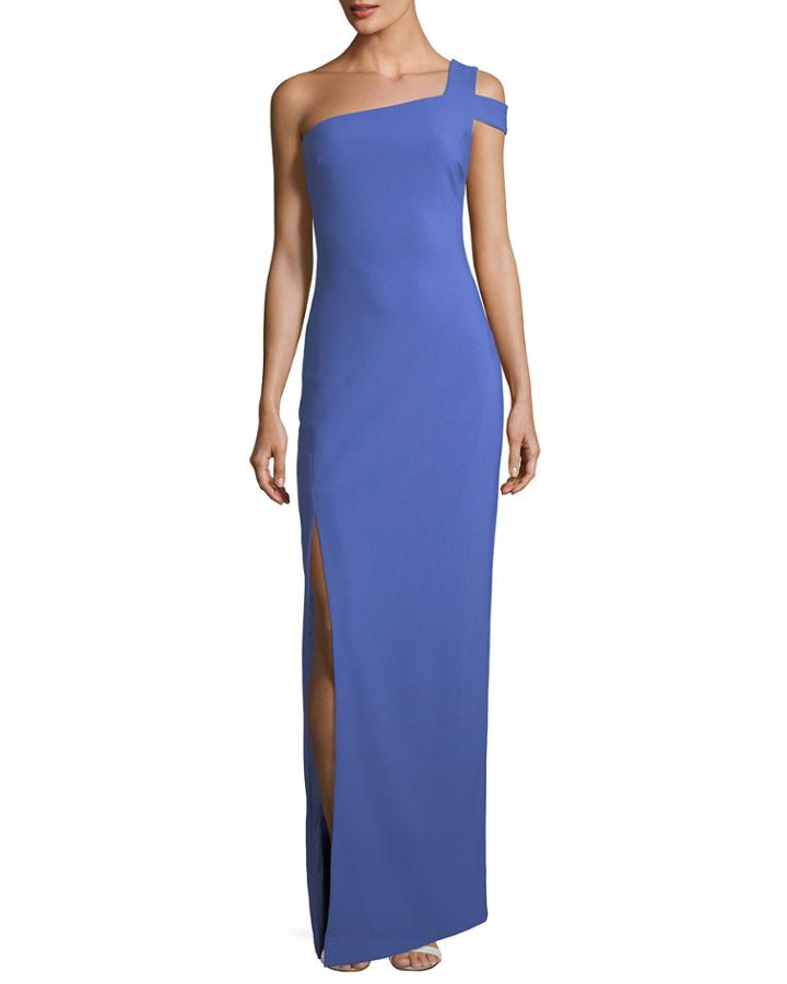 Maxson One-shoulder Column Evening Gown
