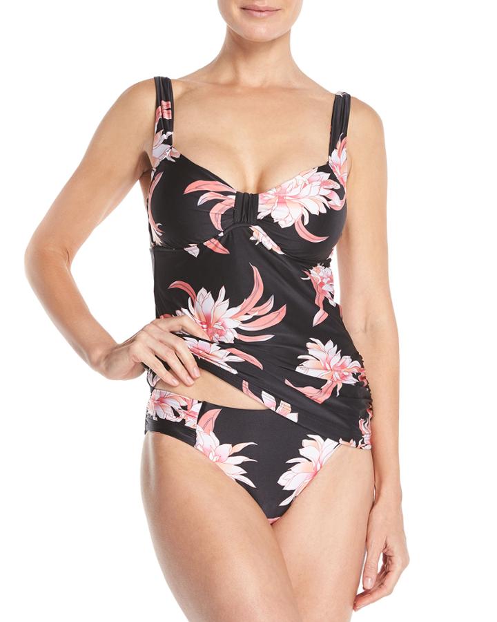 Desert Flower Ruched-side Retro Swim Bikini Bottom