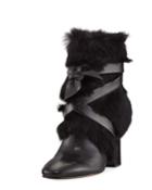 Lora Rabbit Fur Block-heel Boot