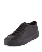 Tournament Low-top Leather Sneakers, Black