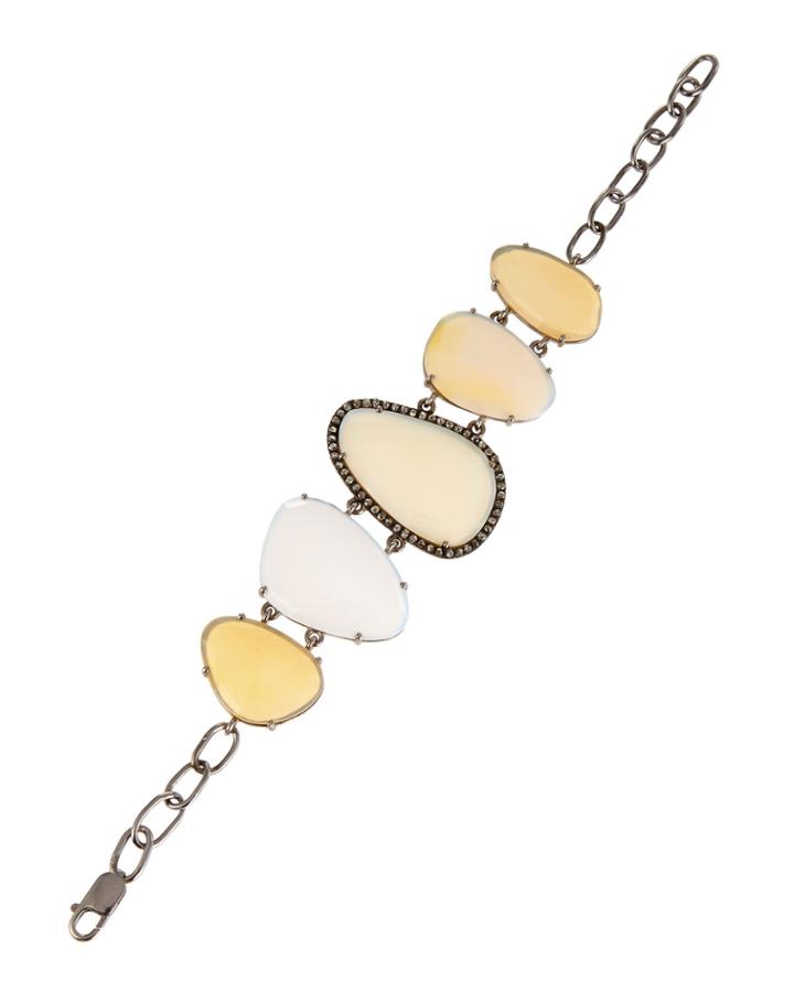 Bavna Opal & Diamond Station Bracelet, Women's