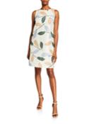 Leaf-print Sleeveless Dress